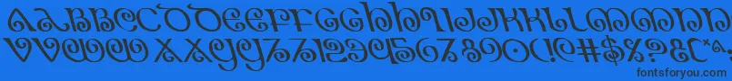 Theshireleft Font – Black Fonts on Blue Background