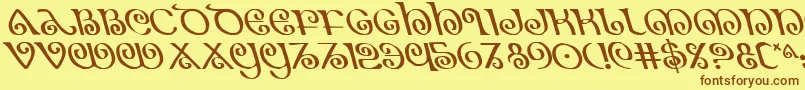 Theshireleft Font – Brown Fonts on Yellow Background