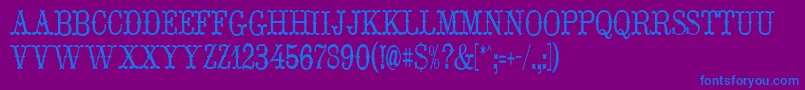 フォントParizhel – 紫色の背景に青い文字