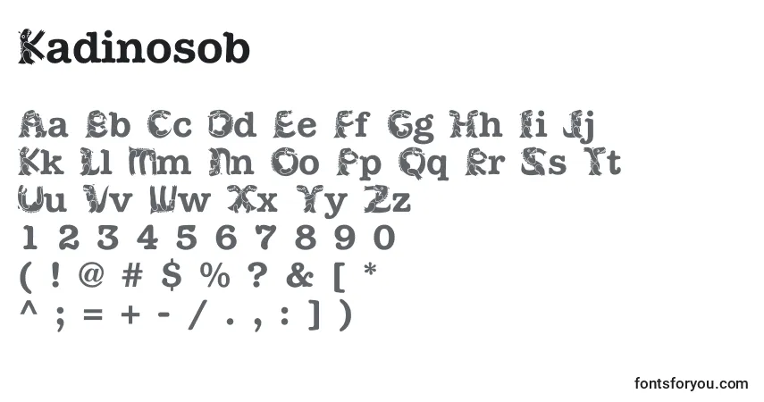 A fonte Kadinosob – alfabeto, números, caracteres especiais