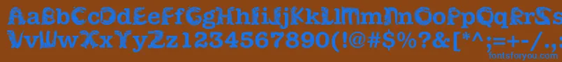 Kadinosob Font – Blue Fonts on Brown Background