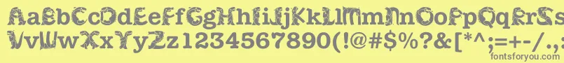 Kadinosob Font – Gray Fonts on Yellow Background