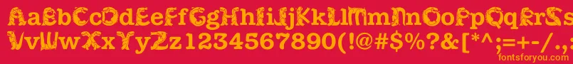 Kadinosob Font – Orange Fonts on Red Background