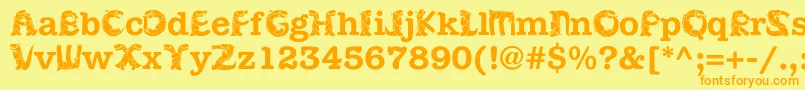 Kadinosob Font – Orange Fonts on Yellow Background