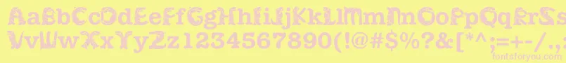 Kadinosob Font – Pink Fonts on Yellow Background