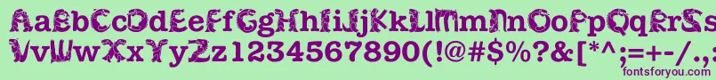 Kadinosob Font – Purple Fonts on Green Background