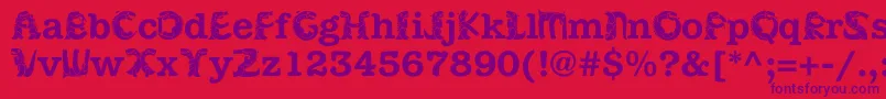 Kadinosob Font – Purple Fonts on Red Background
