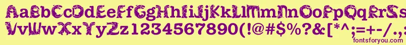 Kadinosob Font – Purple Fonts on Yellow Background