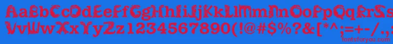 Шрифт Kadinosob – красные шрифты на синем фоне