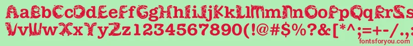 Kadinosob Font – Red Fonts on Green Background