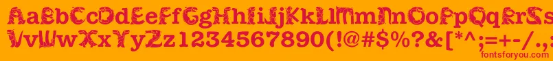 Kadinosob Font – Red Fonts on Orange Background