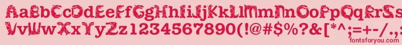 Kadinosob Font – Red Fonts on Pink Background