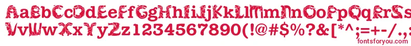 Kadinosob Font – Red Fonts on White Background