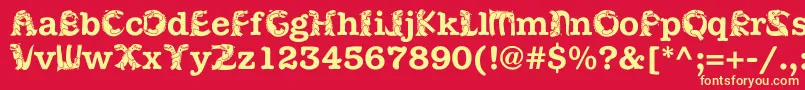 Kadinosob Font – Yellow Fonts on Red Background