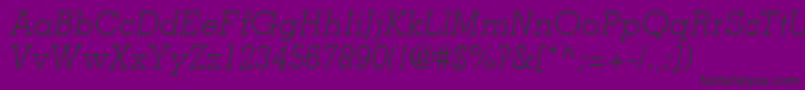 MemphisLtLightItalic Font – Black Fonts on Purple Background
