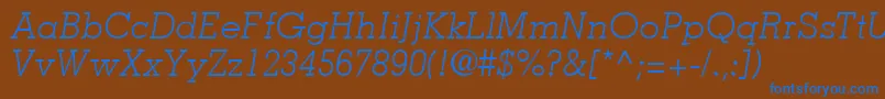 フォントMemphisLtLightItalic – 茶色の背景に青い文字