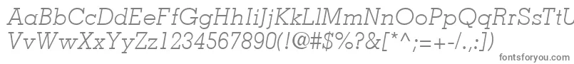 Шрифт MemphisLtLightItalic – серые шрифты на белом фоне