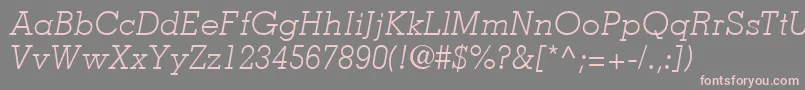 MemphisLtLightItalic-fontti – vaaleanpunaiset fontit harmaalla taustalla
