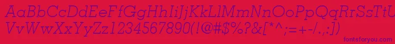 Шрифт MemphisLtLightItalic – фиолетовые шрифты на красном фоне