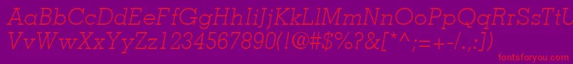 fuente MemphisLtLightItalic – Fuentes Rojas Sobre Fondo Morado