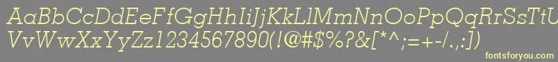 MemphisLtLightItalic-fontti – keltaiset fontit harmaalla taustalla