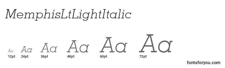 Размеры шрифта MemphisLtLightItalic