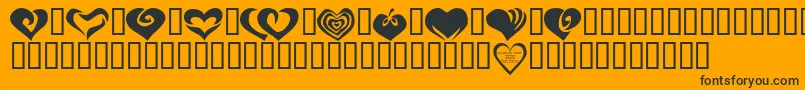 KrValentines2006Two-Schriftart – Schwarze Schriften auf orangefarbenem Hintergrund