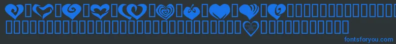 KrValentines2006Two Font – Blue Fonts on Black Background