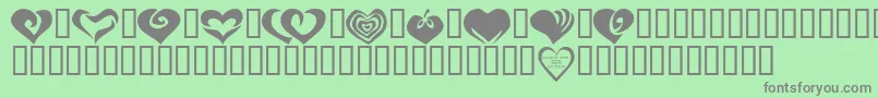 KrValentines2006Two Font – Gray Fonts on Green Background