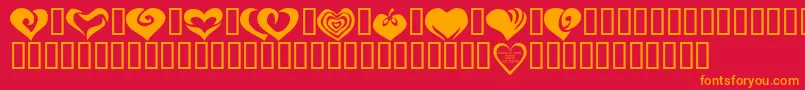 KrValentines2006Two Font – Orange Fonts on Red Background