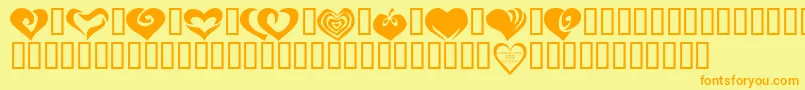 KrValentines2006Two Font – Orange Fonts on Yellow Background