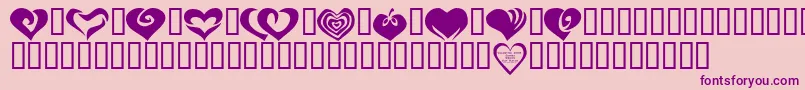 KrValentines2006Two-Schriftart – Violette Schriften auf rosa Hintergrund