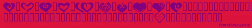 KrValentines2006Two-Schriftart – Violette Schriften auf rotem Hintergrund