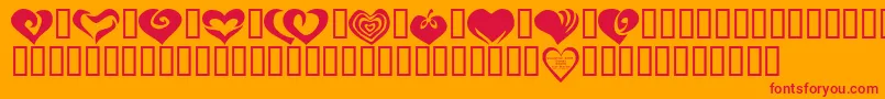 KrValentines2006Two-Schriftart – Rote Schriften auf orangefarbenem Hintergrund