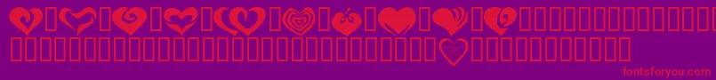 KrValentines2006Two Font – Red Fonts on Purple Background