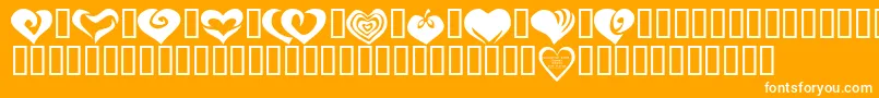 KrValentines2006Two-Schriftart – Weiße Schriften auf orangefarbenem Hintergrund