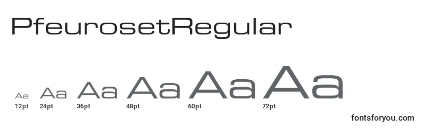 Размеры шрифта PfeurosetRegular