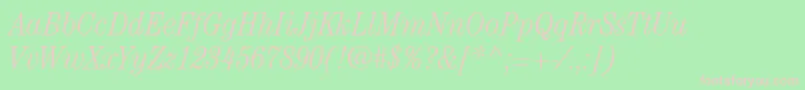 ItcCenturyLtLightCondensedItalic Font – Pink Fonts on Green Background