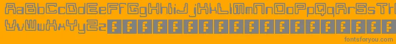 Moonmonkey-Schriftart – Graue Schriften auf orangefarbenem Hintergrund