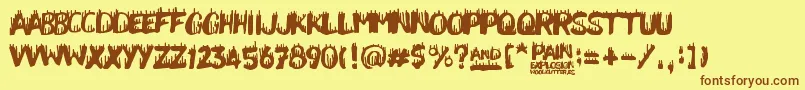 Шрифт PainExplosion – коричневые шрифты на жёлтом фоне