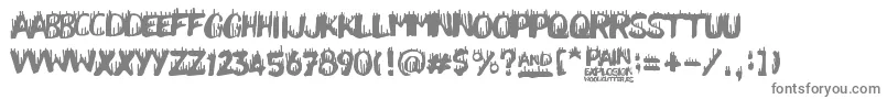 フォントPainExplosion – 白い背景に灰色の文字