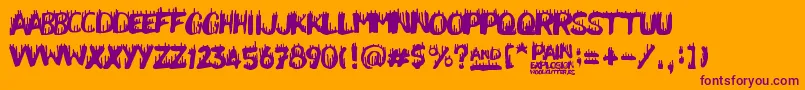 PainExplosion Font – Purple Fonts on Orange Background