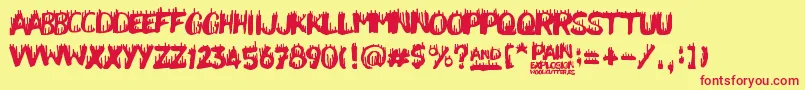 PainExplosion Font – Red Fonts on Yellow Background