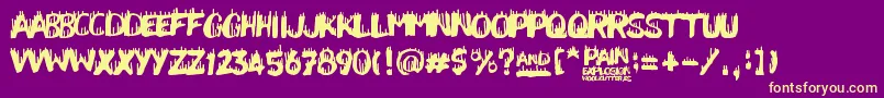 PainExplosion Font – Yellow Fonts on Purple Background