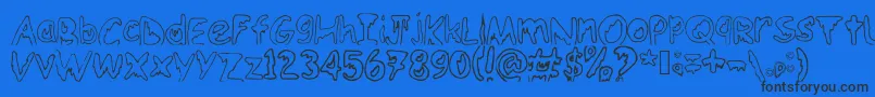 Emoo Font – Black Fonts on Blue Background