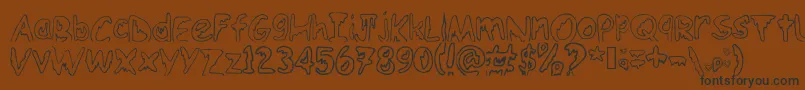 Emoo Font – Black Fonts on Brown Background