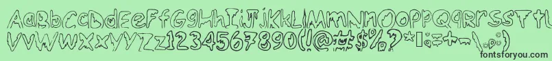 Emoo Font – Black Fonts on Green Background