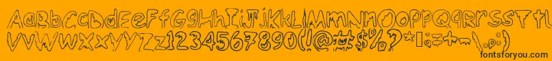 Emoo Font – Black Fonts on Orange Background