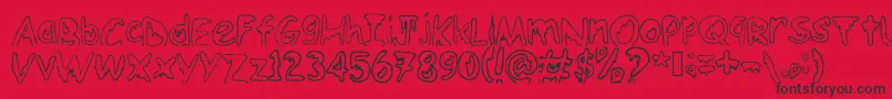 Emoo Font – Black Fonts on Red Background