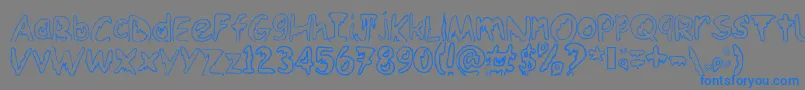 Шрифт Emoo – синие шрифты на сером фоне